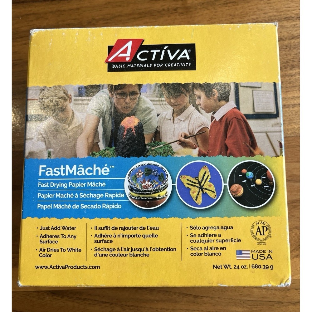 Activa FastMache Fast Drying‎ Papier Mache, Air Dryies to White Color 24oz NEW